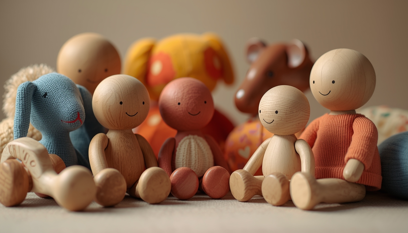 Prizelonvorb trä- och tygleksaker set